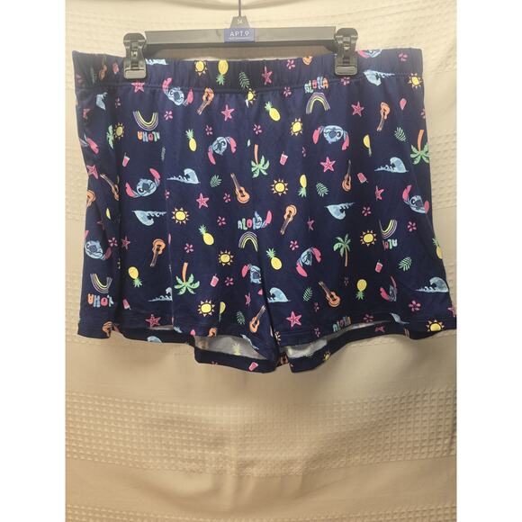 Lilo And Stitch Pajama Shorts Pull On Womens Size XL Blue - Picture 1 of 7